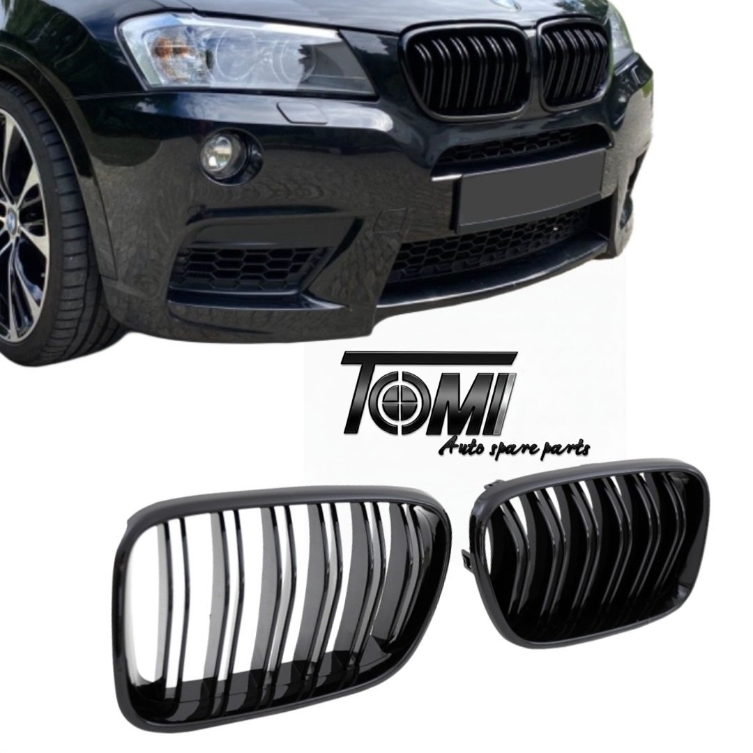 BMW F25/F26 Show Grille Double Slate Gloss Black with ABS Cutout