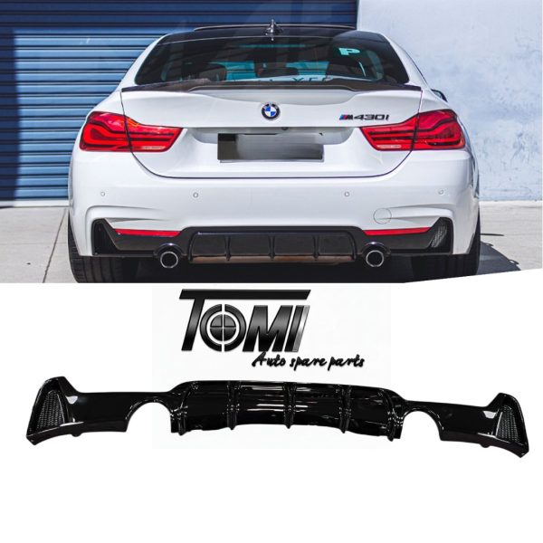 Double Rear Buffer Designs BMW F32 M Performance Rear Bumper Diffuser Dual Exhaust - Tomi autoparts
