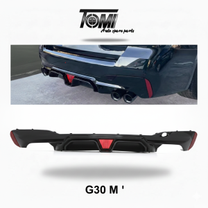 BMW G30 Rear Bumper Diffuser with LED GLoss Black